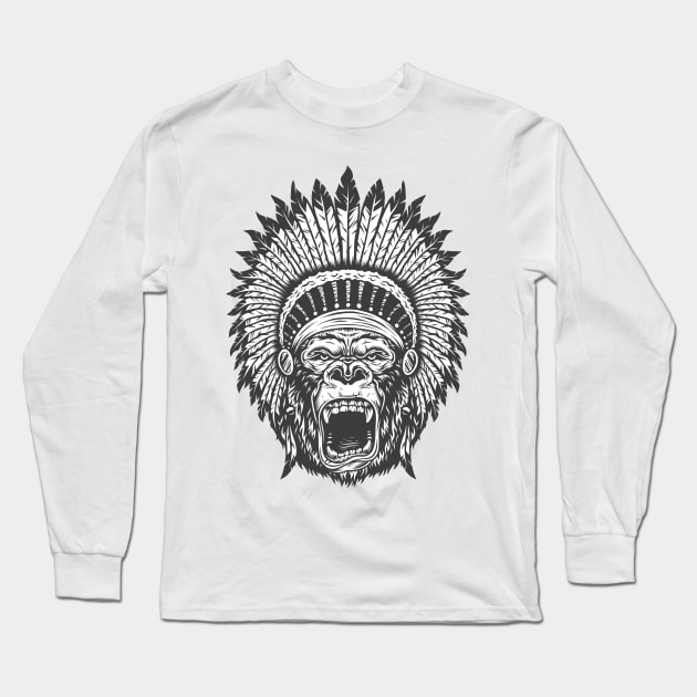 Angry Gorilla face Long Sleeve T-Shirt by This is store